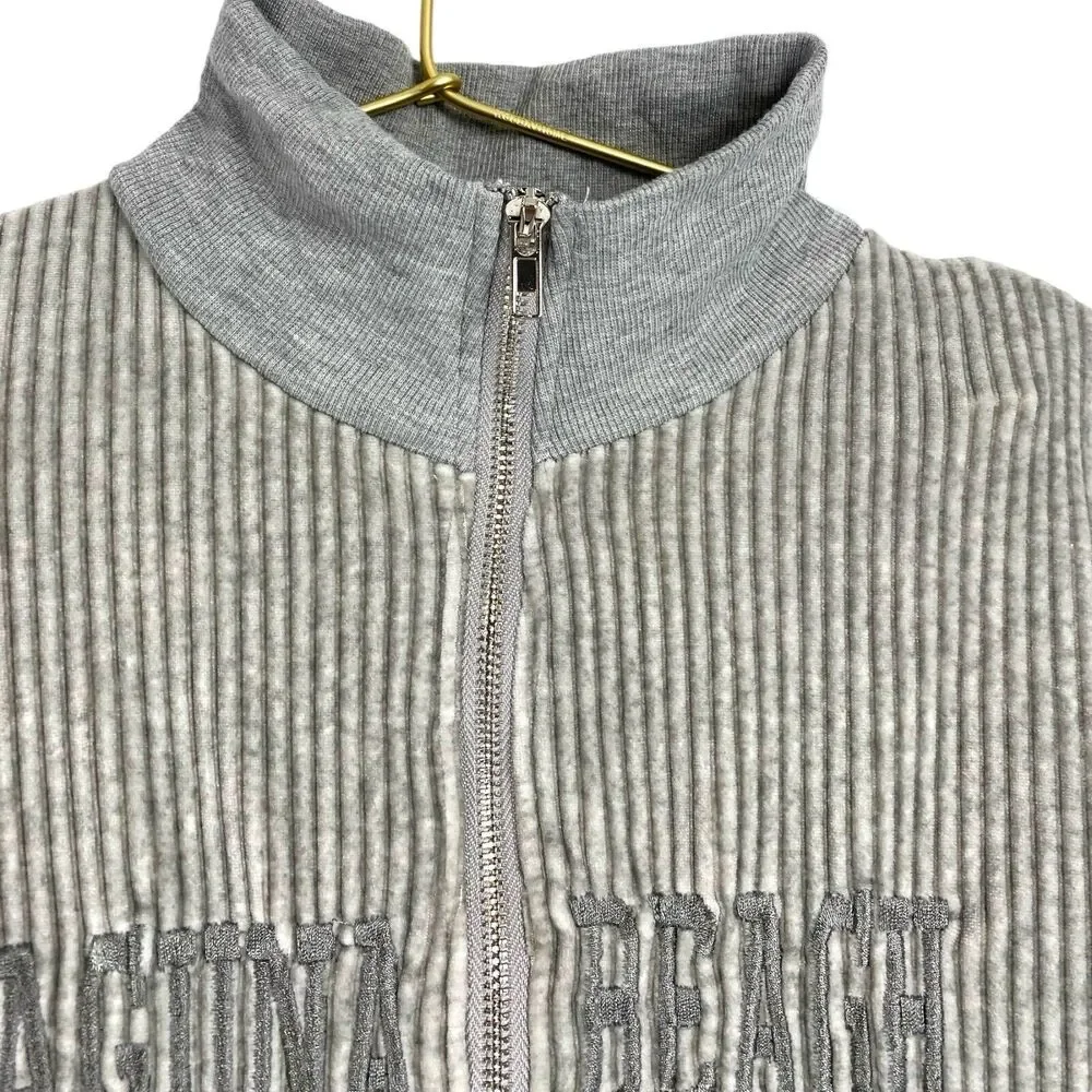 Shein Womens Grey Polyester Pullover Sweatshirt Size L Zip -‎ Laguna Beach 502